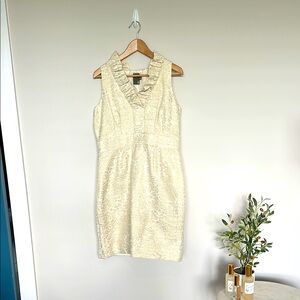 Taylor Cream Jacquard Dress Sleeveless